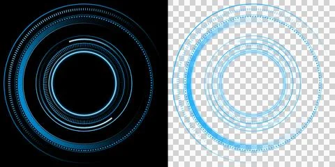 HUD Futuristic Blue Circular Interface Ring Technology Dashboard Abstract Design 库存插图