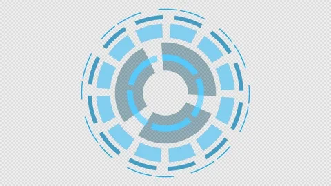 HUD Futuristic Circular Interface Animation with Rotating Digital Technology Rin Stock Footage 335919236