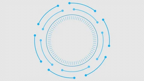 Hud Futuristic Circular Interface Animation with Digital Technology Ring and Sci Stock Footage 336653663