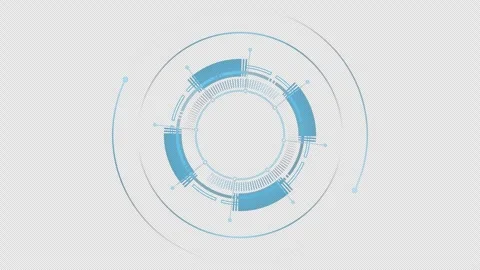 HUD Futuristic Circular Interface Animation with Digital Technology Scanner and  Stock Footage 336798307