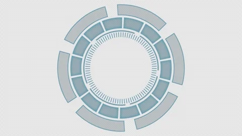 HUD Futuristic Circular Interface Animation Loop with Rotating Technology Scanne Stock Footage 336884968