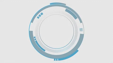 HUD Futuristic Circular Interface Animation Loop with Rotating Digital Technolog Stock Footage 337104387