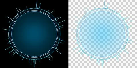 Hud Futuristic Circular Interface Frame with Digital Technology Ring and Sci Fi  Illustration
