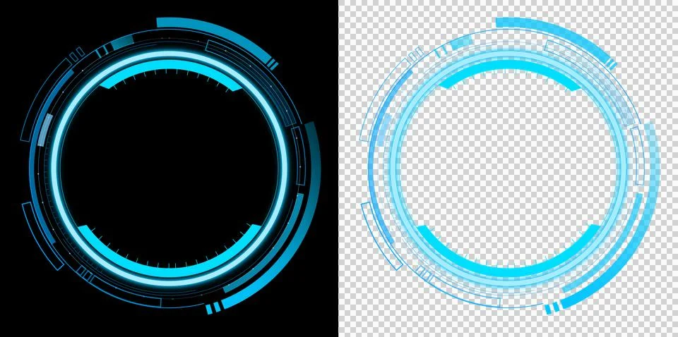 HUD Futuristic Circular Interface Ring Technology User Interface Display Element 库存插图