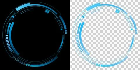 HUD Futuristic Circular Interface Ring Technology User Display Element Design 库存插图