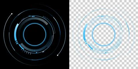 HUD Futuristic Circular Interface Technology Dashboard with Advanced Digital Con イラスト素材