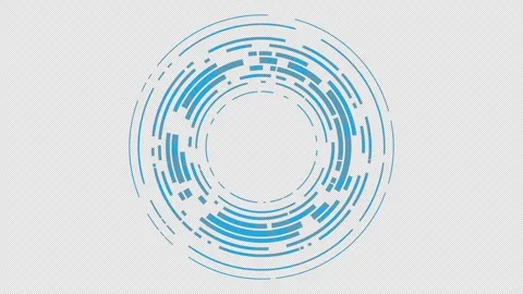 HUD Futuristic Circular Layer Line Rotating Digital Technology Scanner Elements Stock Footage 336884520