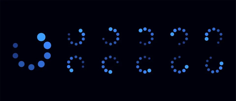 HUD futuristic circular loading progress bars vector set. Sci Fi user ui inte Stock Illustration