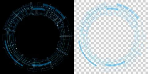 Hud Futuristic Circular Technology Interface with Digital Cyber User Interface E Stockillustratie
