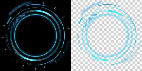 HUD Futuristic Circular User Interface Ring with Advanced Digital Technology Dis Stock Illustration