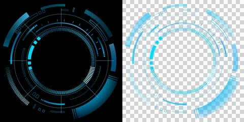 HUD Futuristic Circular User Interface Technology Dashboard with Digital Scanner 스톡 일러스트