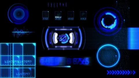 Hud Futuristic Computer Interface Stock Footage 76014766