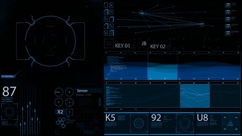 HUD futuristic control screen Stock Footage 83077350