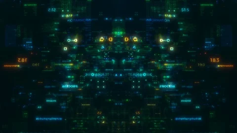 HUD Futuristic Digital Data DevOps Loop Fly Vídeos de archivo 129849911