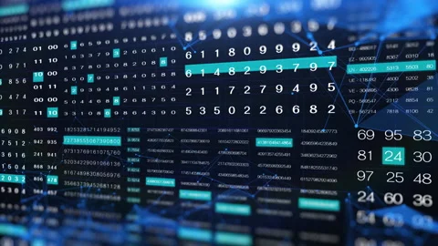 HUD Futuristic Digital Data Number Code Animation Perspective View 4K Motion. Stock Footage 301679818