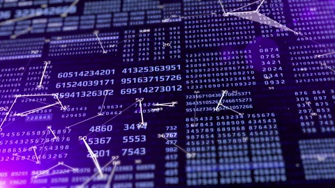 HUD Futuristic Digital Data Number Code Animation Perspective View Vidéo 335582846
