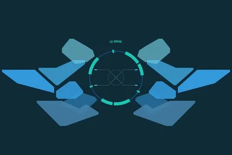 HUD Futuristic Digital Element Interface Screen Technology Template Vector Illustrazione stock