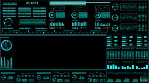 HUD Futuristic Element Statistics Data Reality Technology Screen Display. Stock Illustration