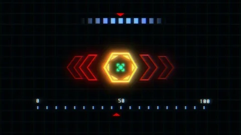 HUD Futuristic Elements Arrow Hexagon Spin Future Connection Monitor Concept. Stock Footage 86956746