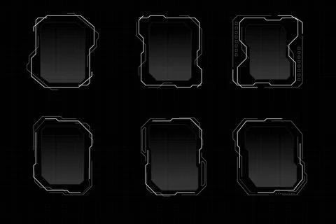 HUD Futuristic Elements Gradient Level Indicator Interface Vector Stock Illustration