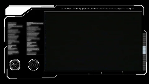 HUD Futuristic Elements Poor Interference Signal Screen. Stock Footage 86969042