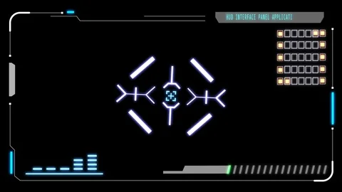 HUD Futuristic Elements  Scifi Equalizer Status Hi Technology Future Frame. Stock Footage 86938159