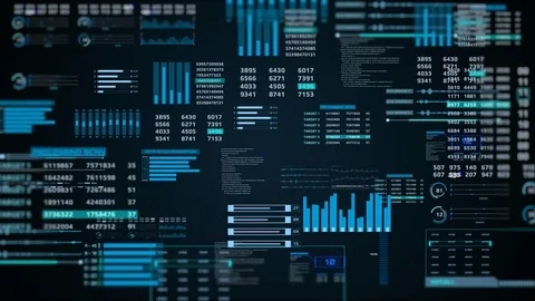 HUD Futuristic Fly In Through Element Digital Technology Motion. Stock Footage 111361163