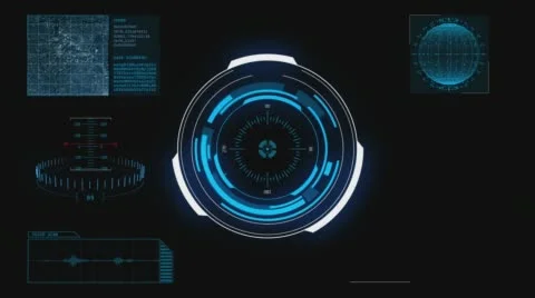 HUD futuristic High Tech alpha channel  Display Scanner Stock Footage