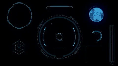 HUD futuristic High Tech alpha channel Display Scanner Stock Footage 85667339