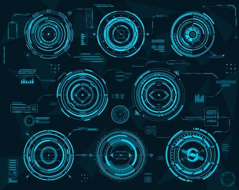 HUD futuristic infographic interface elements Illustrazione stock