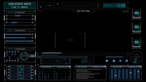 HUD Futuristic Interface Info Stock Footage 83313279