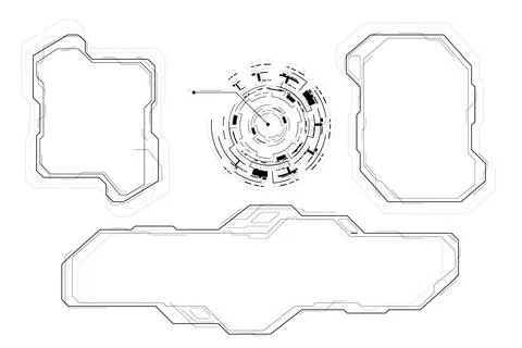 HUD Futuristic Interface Screen Design Element Vector 스톡 일러스트