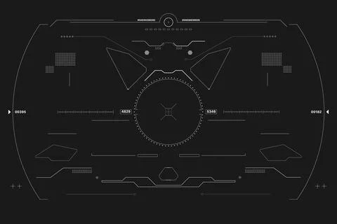 HUD Futuristic Interface Screen Design Element Set Vector Illustrazione stock
