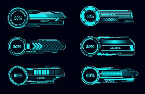 HUD futuristic loading bars, Sci Fi user interface Stock Illustration