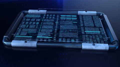 HUD Futuristic Number Random Data Simulation 3D Virtual Reality Frame Stock Footage 150155351