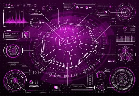 HUD futuristic prison security interface screen Stock Illustration