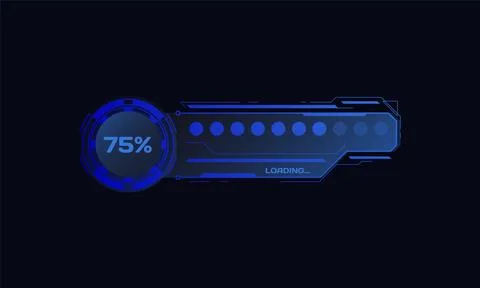 Hud futuristic progress bar sci fi interface design Illustrazione stock