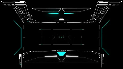 HUD futuristic screen interface data  monitoring UI frame 4K motion Stock Footage 294929079