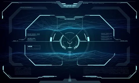 HUD futuristic screen interface target aim control Stock Illustration