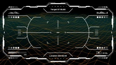 Hud futuristic screen interface with target aim Stock Illustration