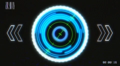 HUD Futuristic Spin Circles Shape Element Monitor User Communication Concept. Stock Footage 86962892