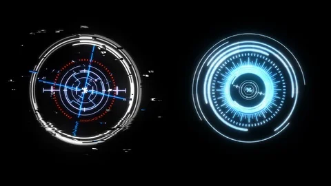 HUD Futuristic Spin Circles Shape Element Technology Communication Concept Stock Footage 86963971
