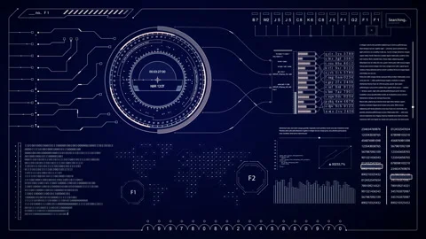 HUD futuristic technological background. Stock Footage 136279893
