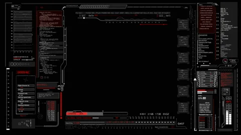 HUD futuristic technological template. Video stock 154416212