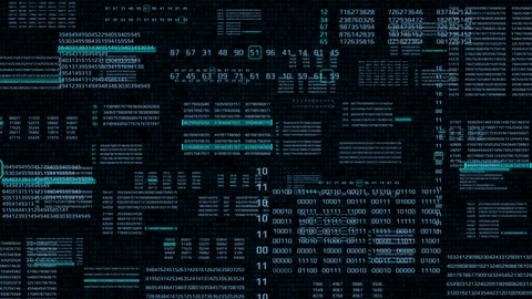 HUD Futuristic Technology Big Data Number Code Screen Information Display. Stock Footage 111355009