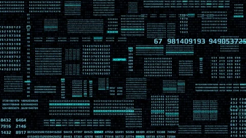 HUD Futuristic Technology Big Data Number Code Screen Information Display. Stock Footage 111355102