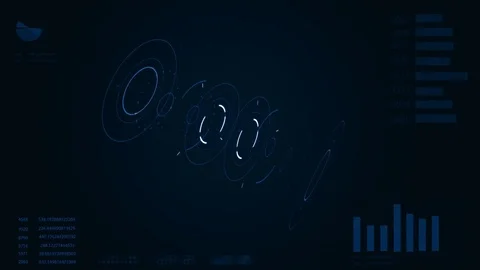 Hud. Futuristic Technology Interface Computer Data Screen Stock Footage 76011193