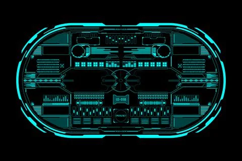 HUD Futuristic Technology Interface Elements Panel Vector Illustrazione stock