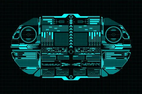 HUD Futuristic Technology Interface Elements Panel Vector Stock Illustration