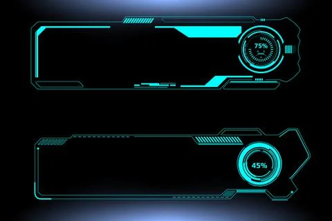 HUD Futuristic Technology Interface Screen Elements Panel Vector イラスト素材